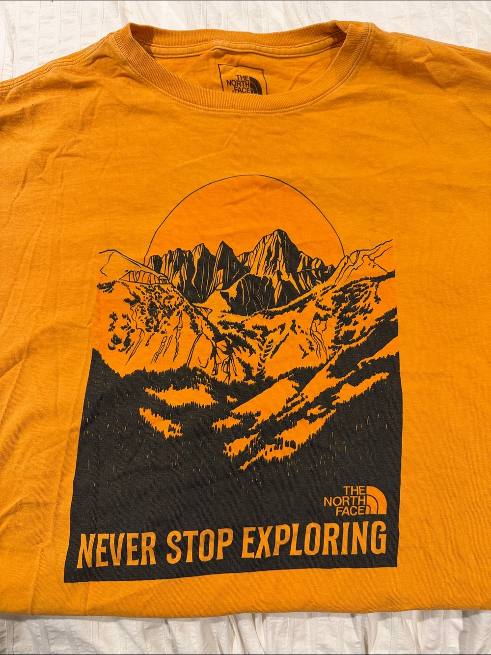 Men’s The North Face Orange Graphic 'Never Stop Exploring' Tee